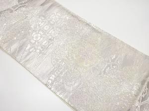 扇面に華紋織り出し袋帯